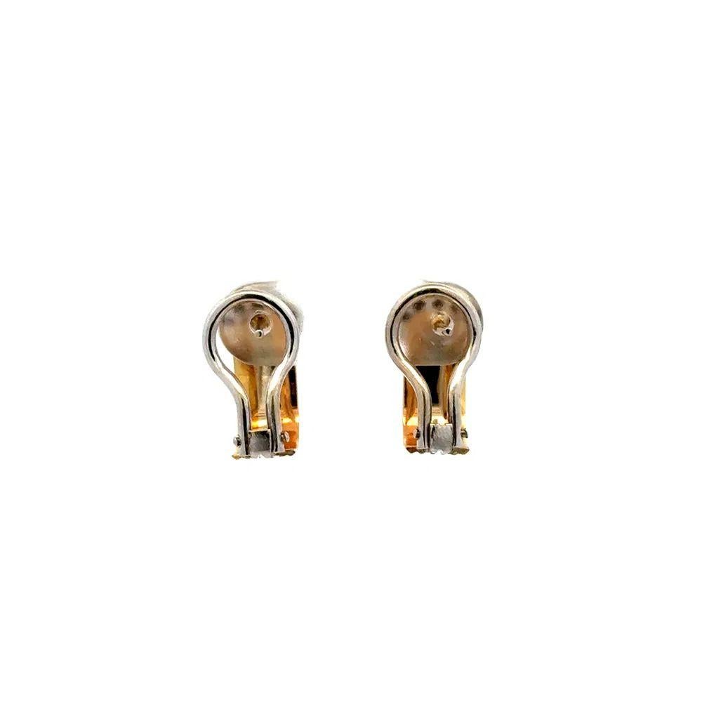 Dreifarbige Vintage-Ohrclips aus Gold und Diamanten (Rundschliff) im Angebot