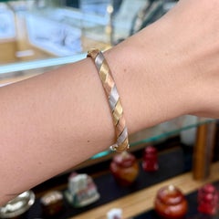 Tri-Color Gold Bangle Bracelet 14k Gold