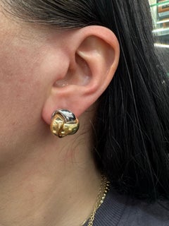 Tri Color Gold Knotted Stud Earrings 14KT Yellow White & Rose Gold 7.1 Grams