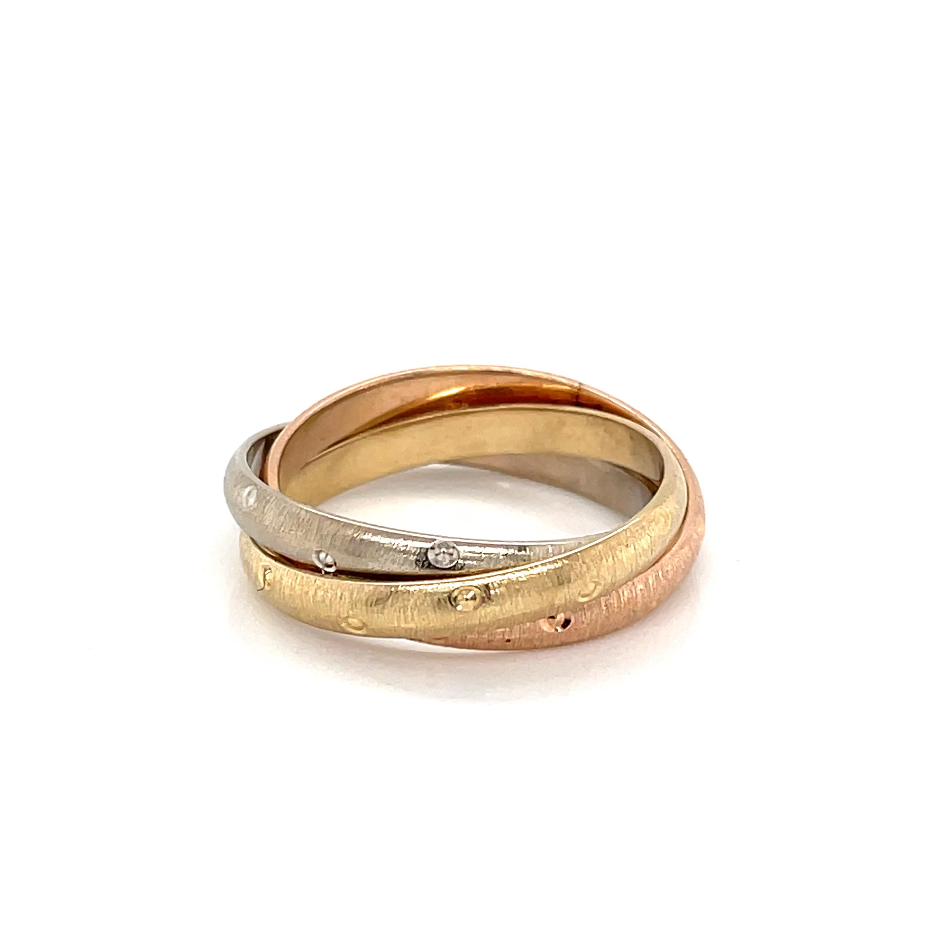 Tri-Color Gold Wrap Band Ring For Sale at 1stDibs