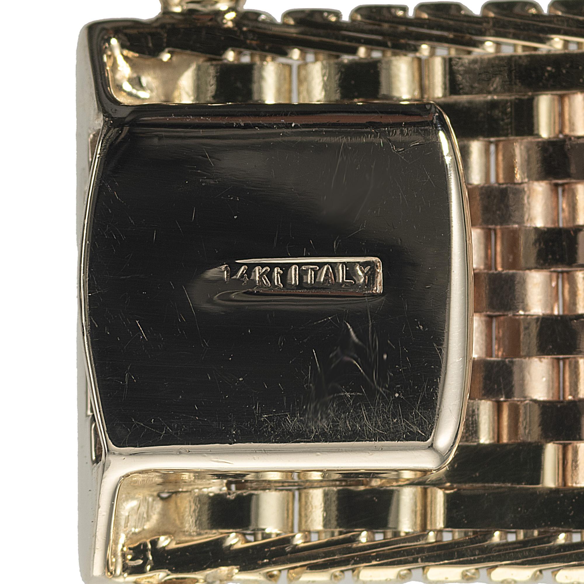Bracciale piatto tricolore in oro italiano in vendita 1