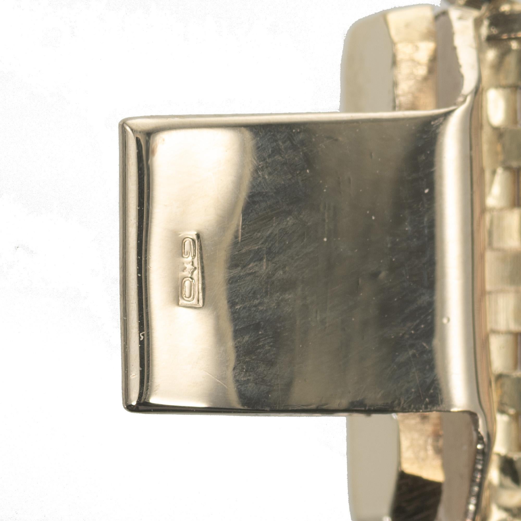 Bracciale piatto tricolore in oro italiano in vendita 2