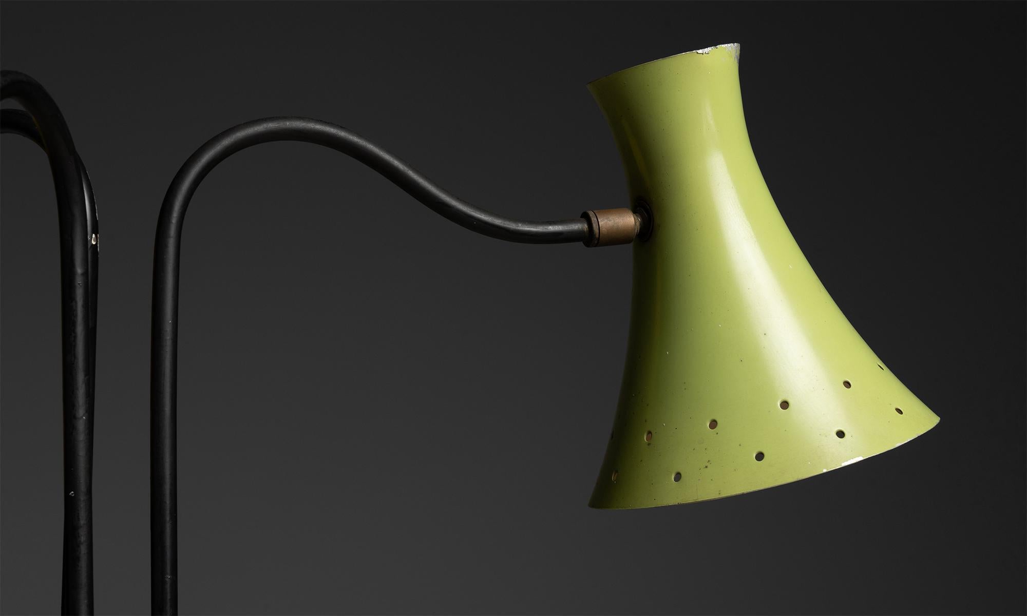 Mid-20th Century Tri-Color Modernist Floor Lamp Italy circa 1950 For Sale