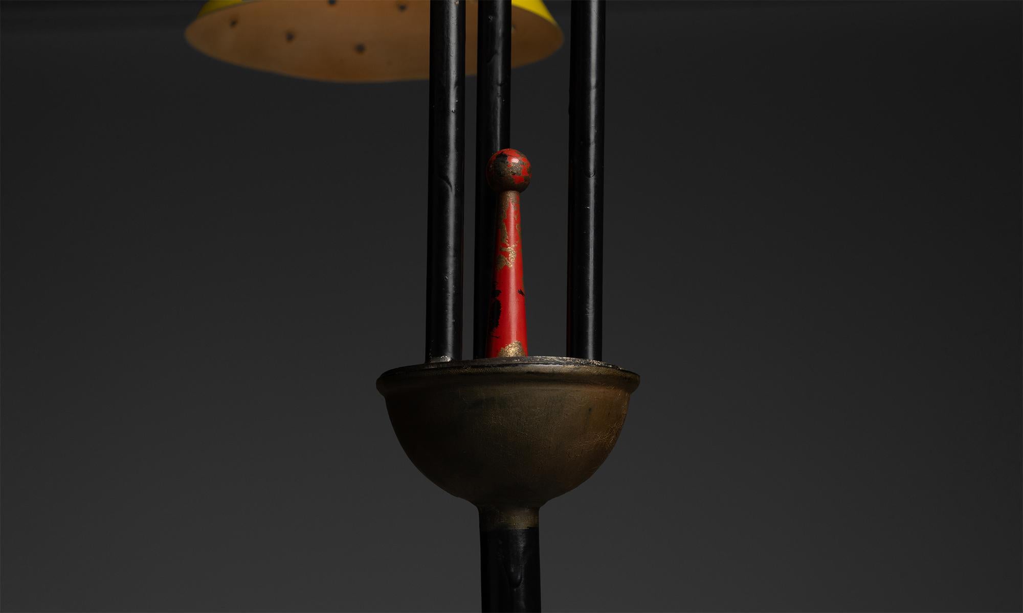 Tri-Color Modernist Floor Lamp Italy circa 1950 For Sale 2