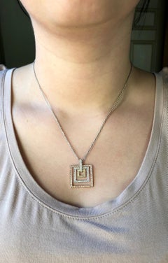 Tri-Colored Diamond Pendant Necklace