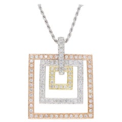 Tri-Colored Diamond Pendant Necklace Tri-Colored Diamond Pendant Necklace