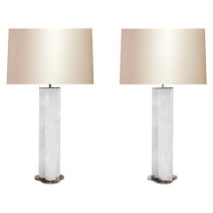 Tri-Column Rock Crystal Quartz Lamps by Phoenix