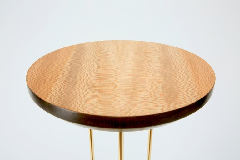 'TriCork' End Table in Cork, Lacewood and Brass by Laurent Peacock For
