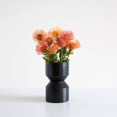 Tri-Cut Aluminium Vase in Black