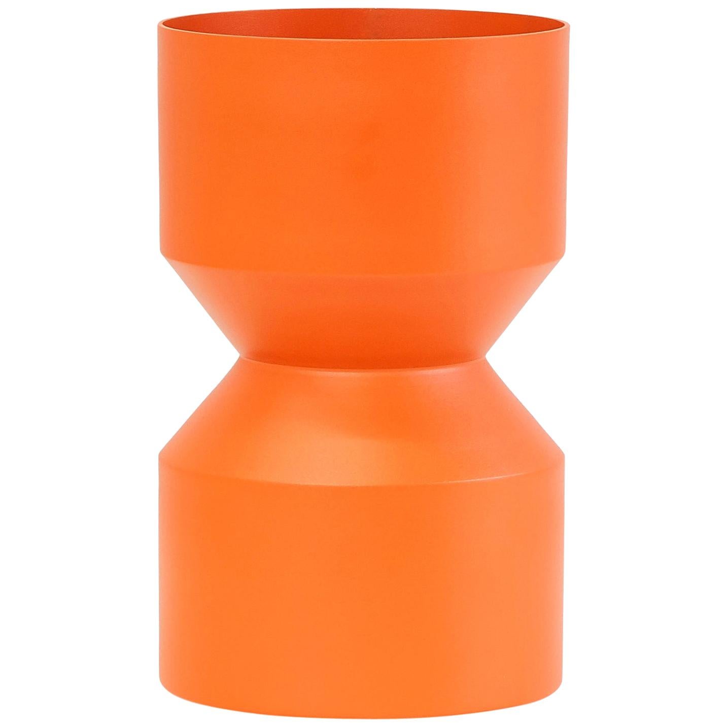 Tri-Cut Aluminium Vase in Orange For Sale