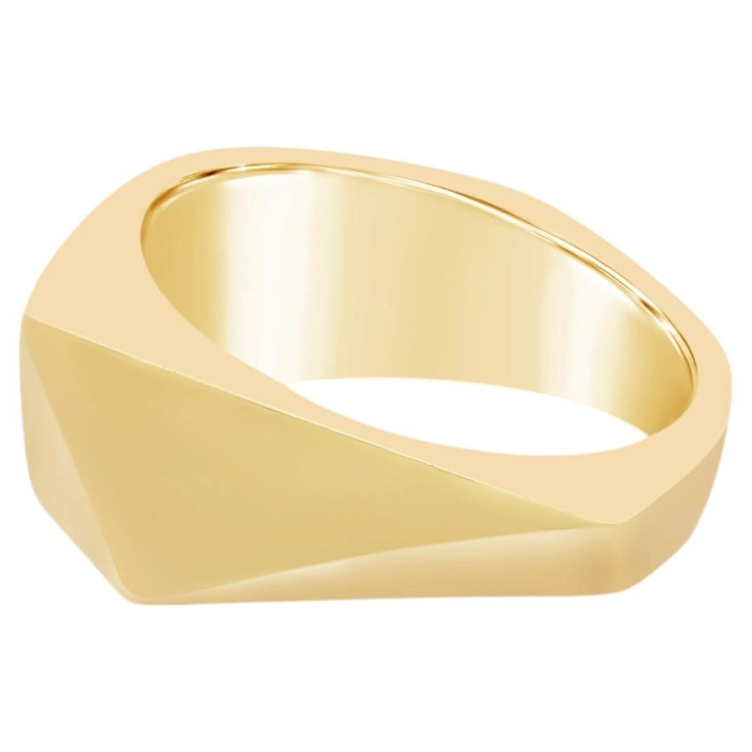 Anello Tri-Cut da uomo in oro giallo 18 carati