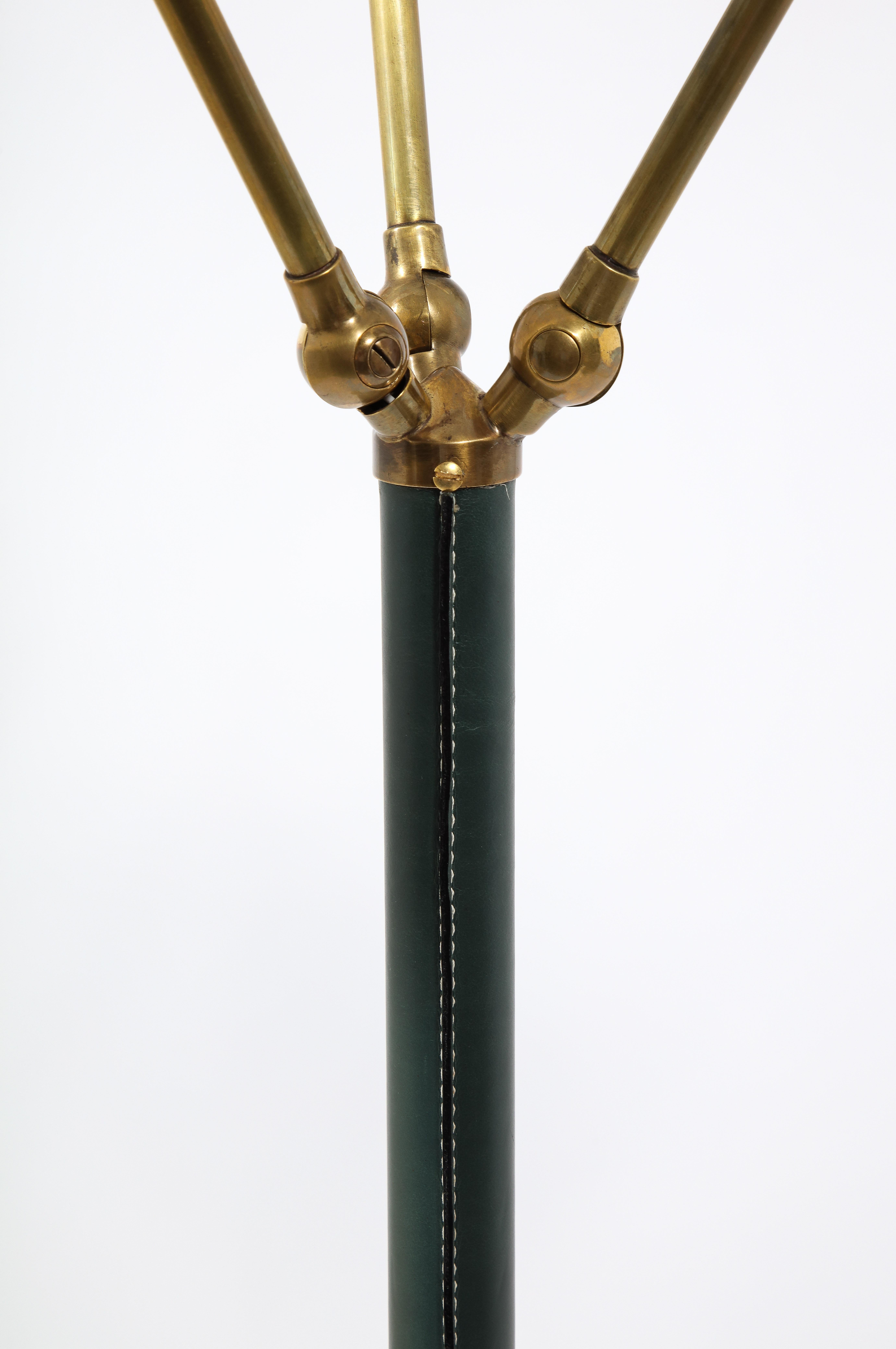 Tri Headed Floor Lamp by Jacques Adnet, France 1950's 3