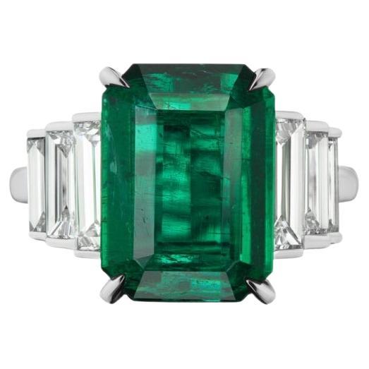 Tri- Layered Emerald and Diamond Ring For Sale