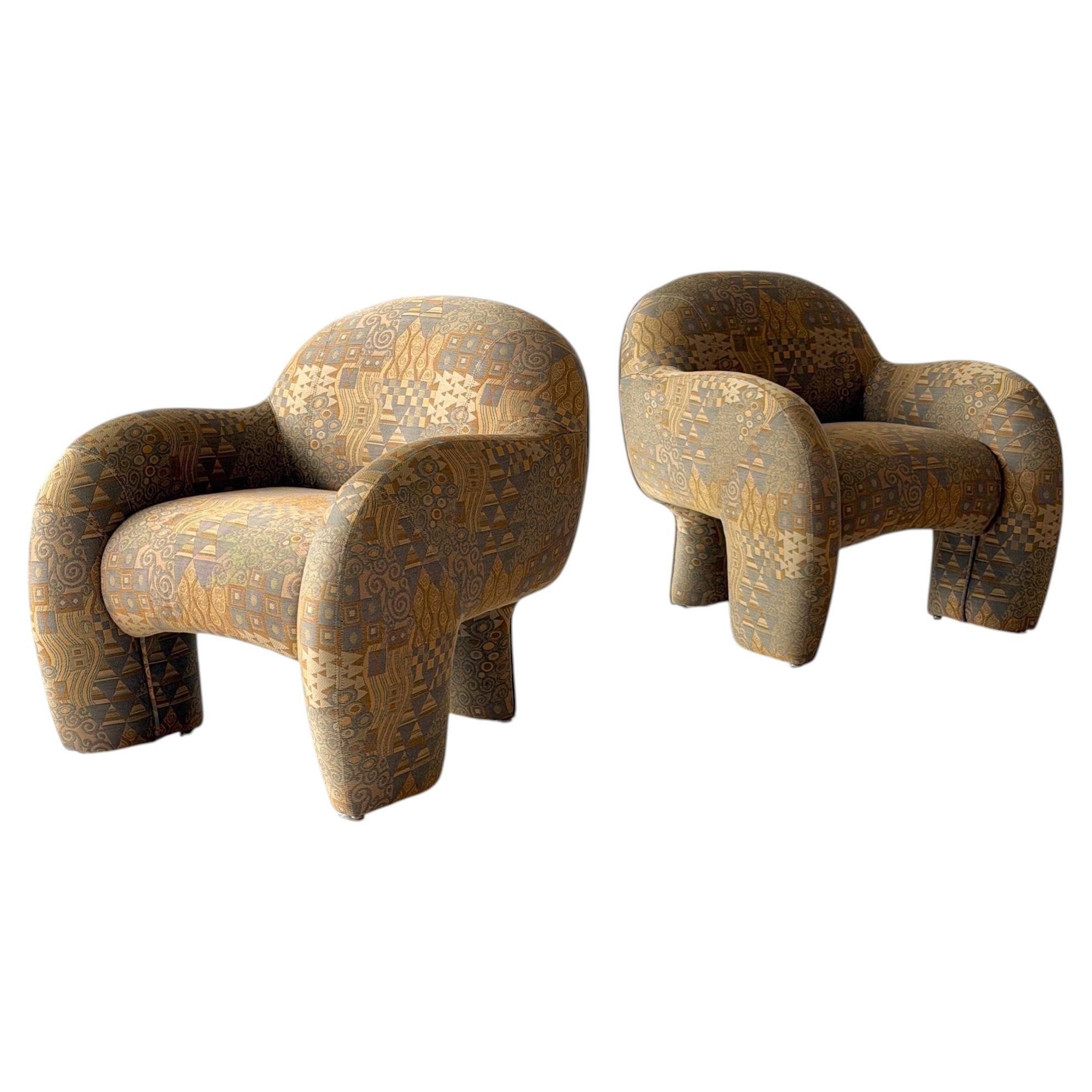 Tri Leg Postmodern Lounge Chairs by Preview For Sale