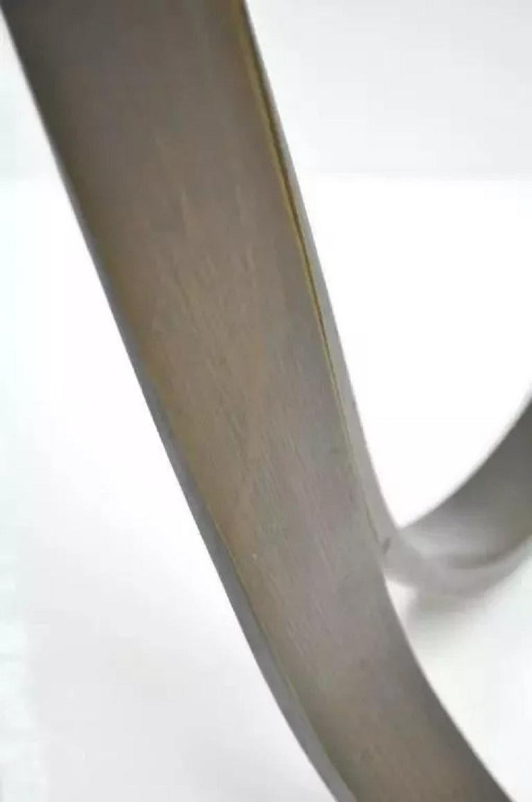 Tri-Mark Bronze Sculptural Round Glass Coffee Table After Roger Sprunger Dunbar Bon état - En vente à Philadelphia, PA