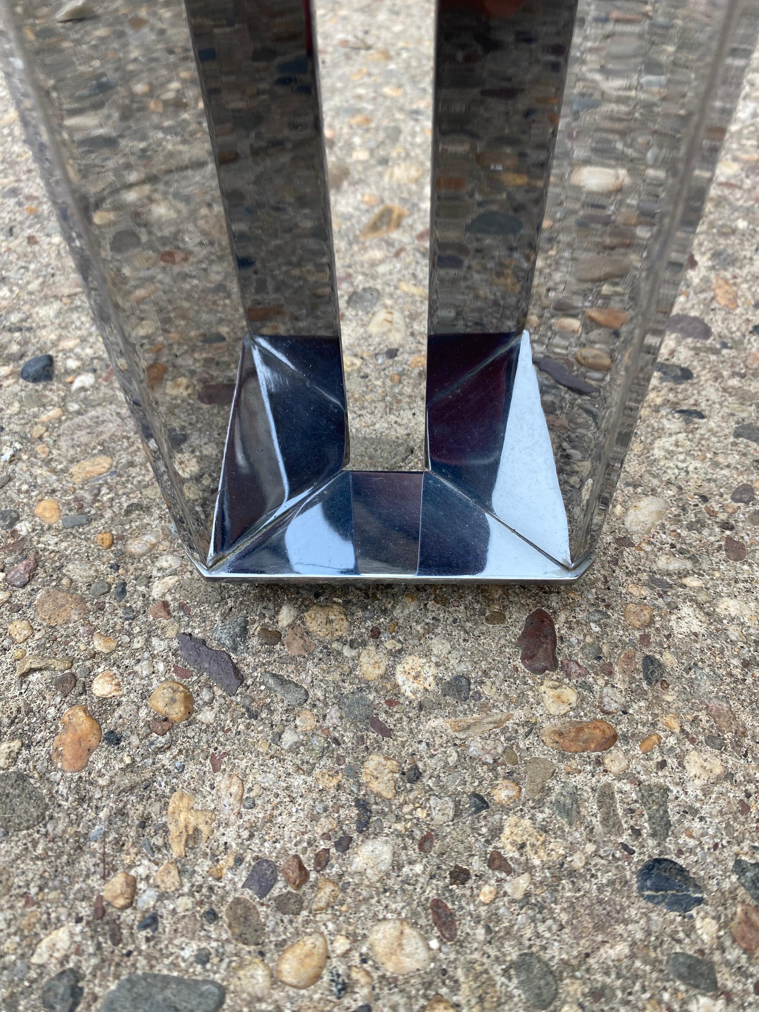 Tri-Mark Chrome and Glass Coffee Table designed by James Howell In Good Condition For Sale In Philadelphia, PA