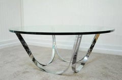 Mesa baja redonda de acero cromado Tri-Mark de Roger Sprunger para Dunbar