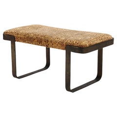 Tri-Mark Designs Bench, Bronze, Upholstery, Signed