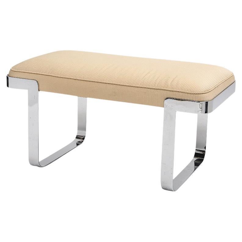 Tri-Mark Designs Bench, Chrome, Cream Upholstery For Sale 4