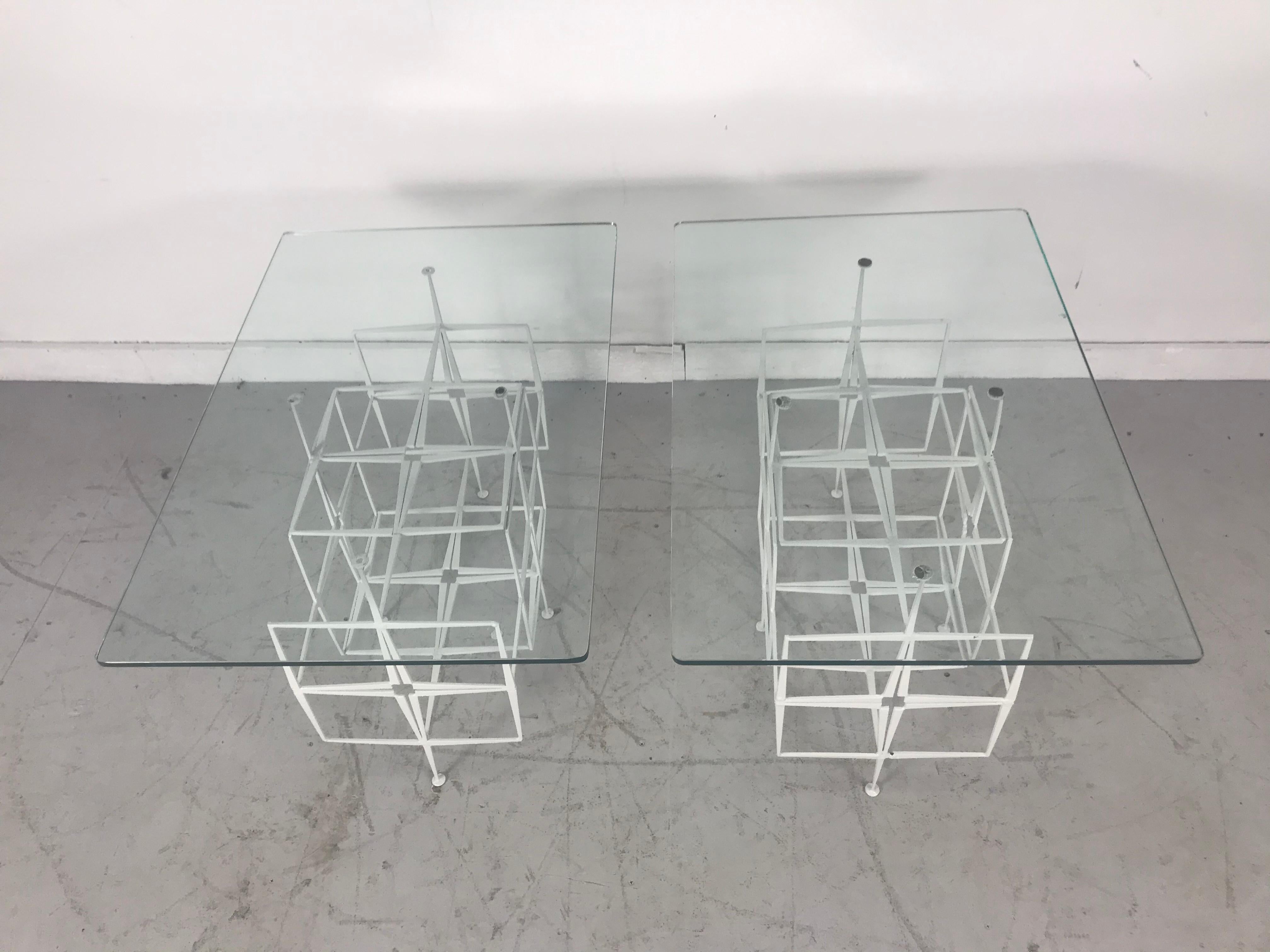 Tri Mark Studios Brutalist Side Tables Manner of Paul Evans, Modernist Design 1