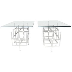 Tri Mark Studios Brutalist Side Tables Manner of Paul Evans, Modernist Design