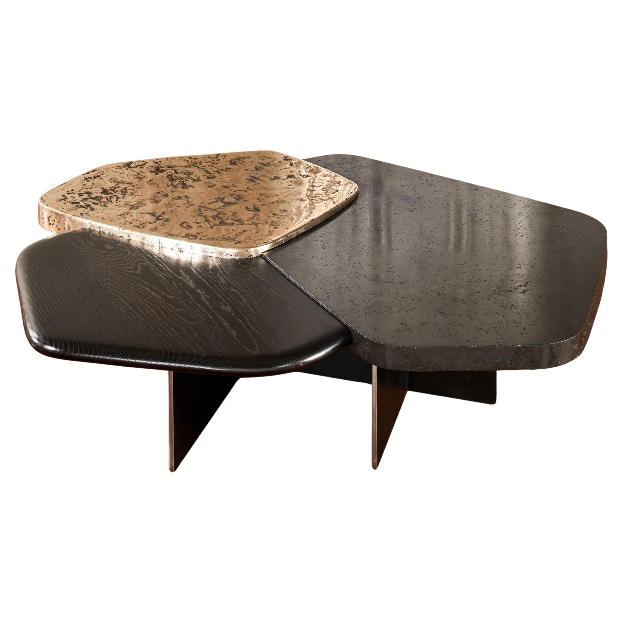 "Tri-Material" coffee table by Erwan Boulloud