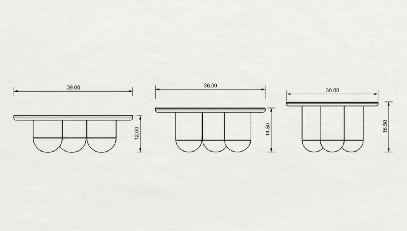 Tri-Nesting Column Tables by MSJ Furniture Studio For Sale 7