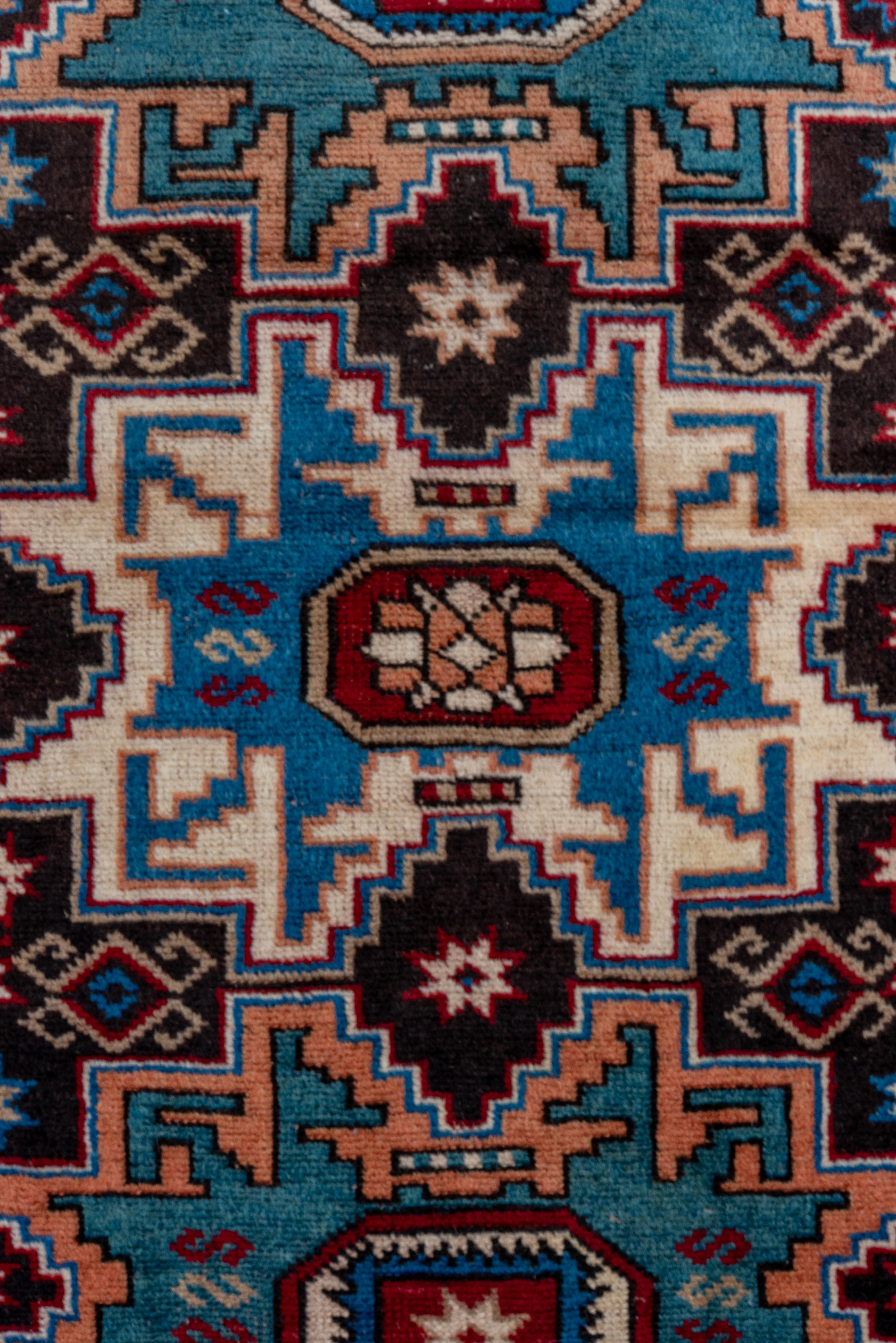 Wool Tri Star Medallion Caucasian Rug For Sale