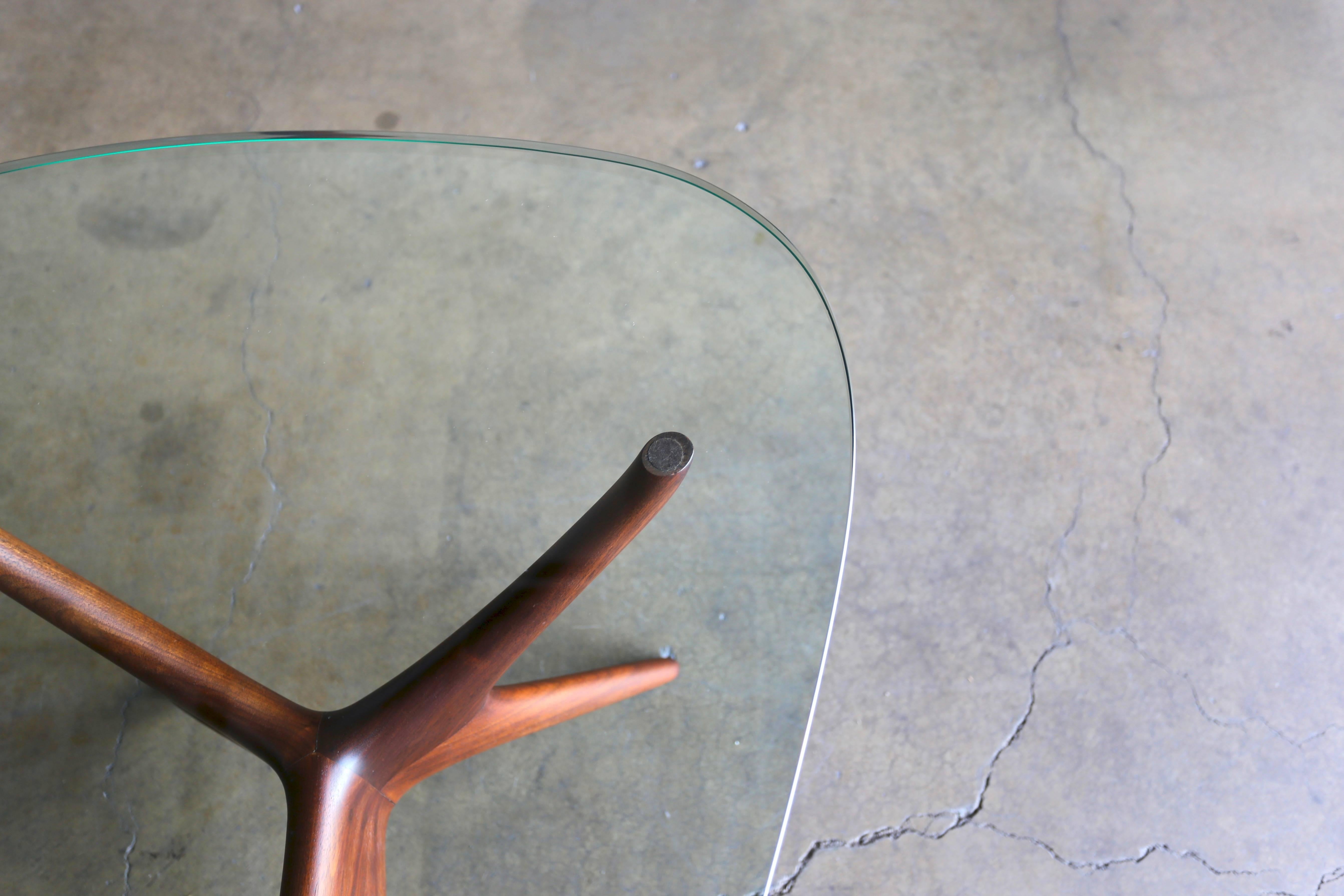 Glass Tri-Symmetric Occasional Table by Vladimir Kagan