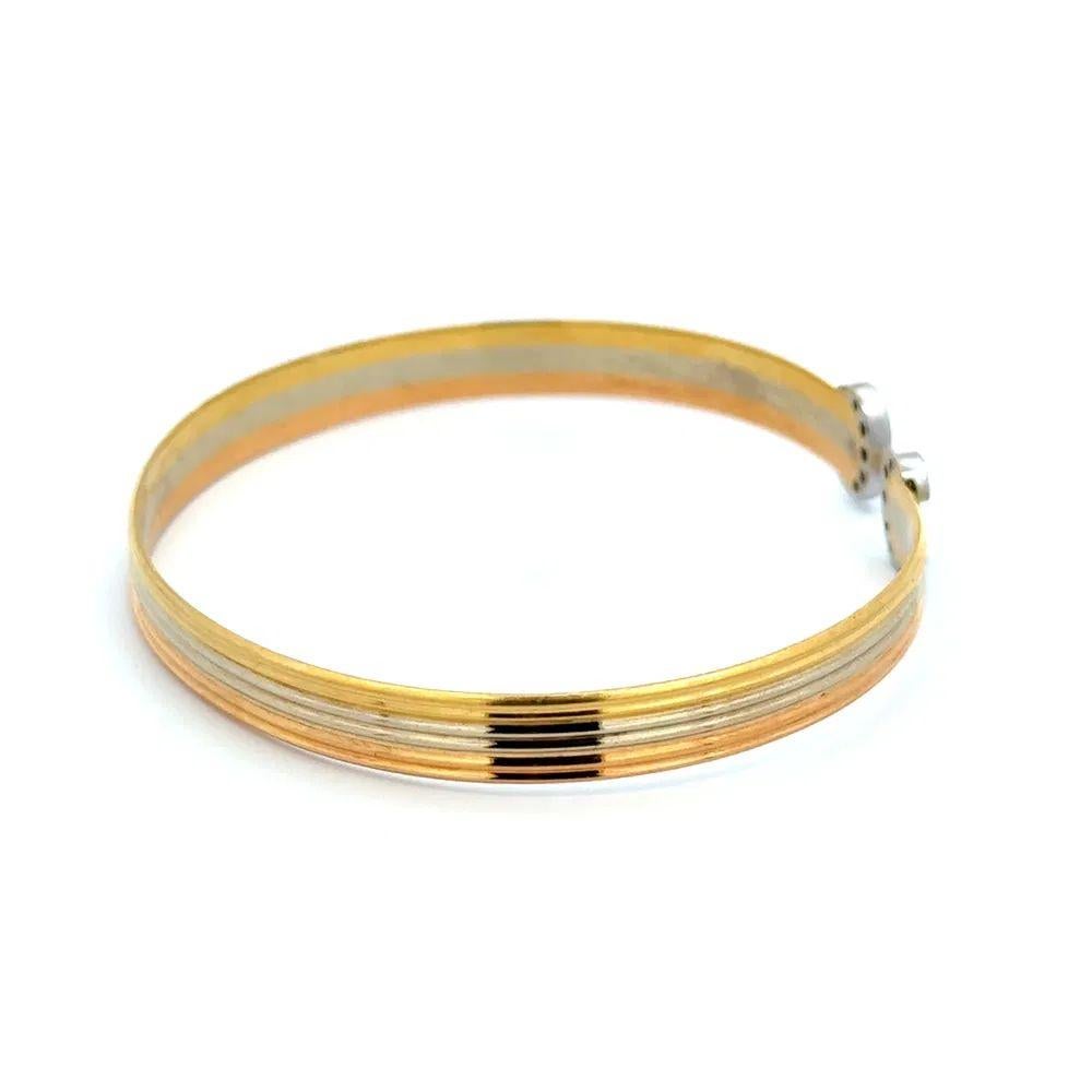 Moderno Bracciale Vintage By con diamanti e oro tri-tono in vendita