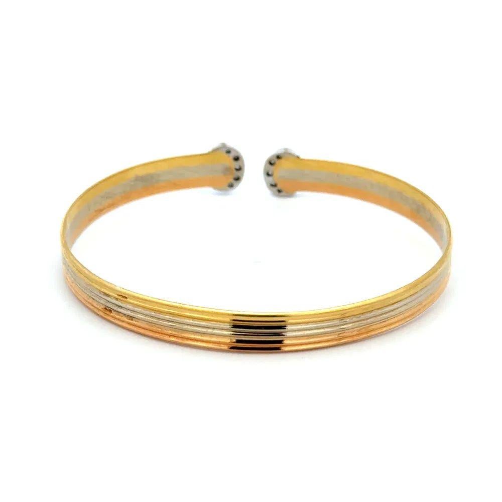 Bracciale Vintage By con diamanti e oro tri-tono In condizioni ottime in vendita a Montreal, QC