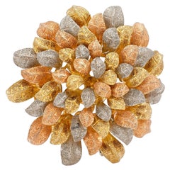 Tri-Tone Leaf Bouquet Brooch