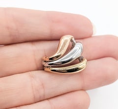 Tri-Tone Slide Pendant in 14k Gold