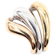 Tri-Tone Slide Pendant in 14k Gold