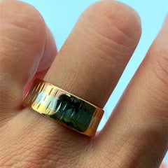 Tri-tone yellow white and rose gold chunky ring