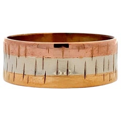 Anillo tricolor de oro amarillo, blanco y rosa