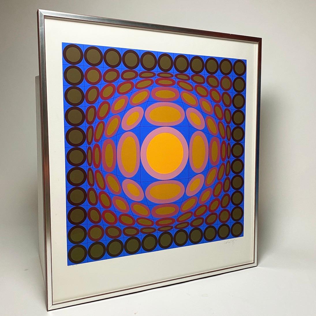 Français Tirage sérigraphié Tri-Vega signé et numéroté par Victor Vasarely 1975