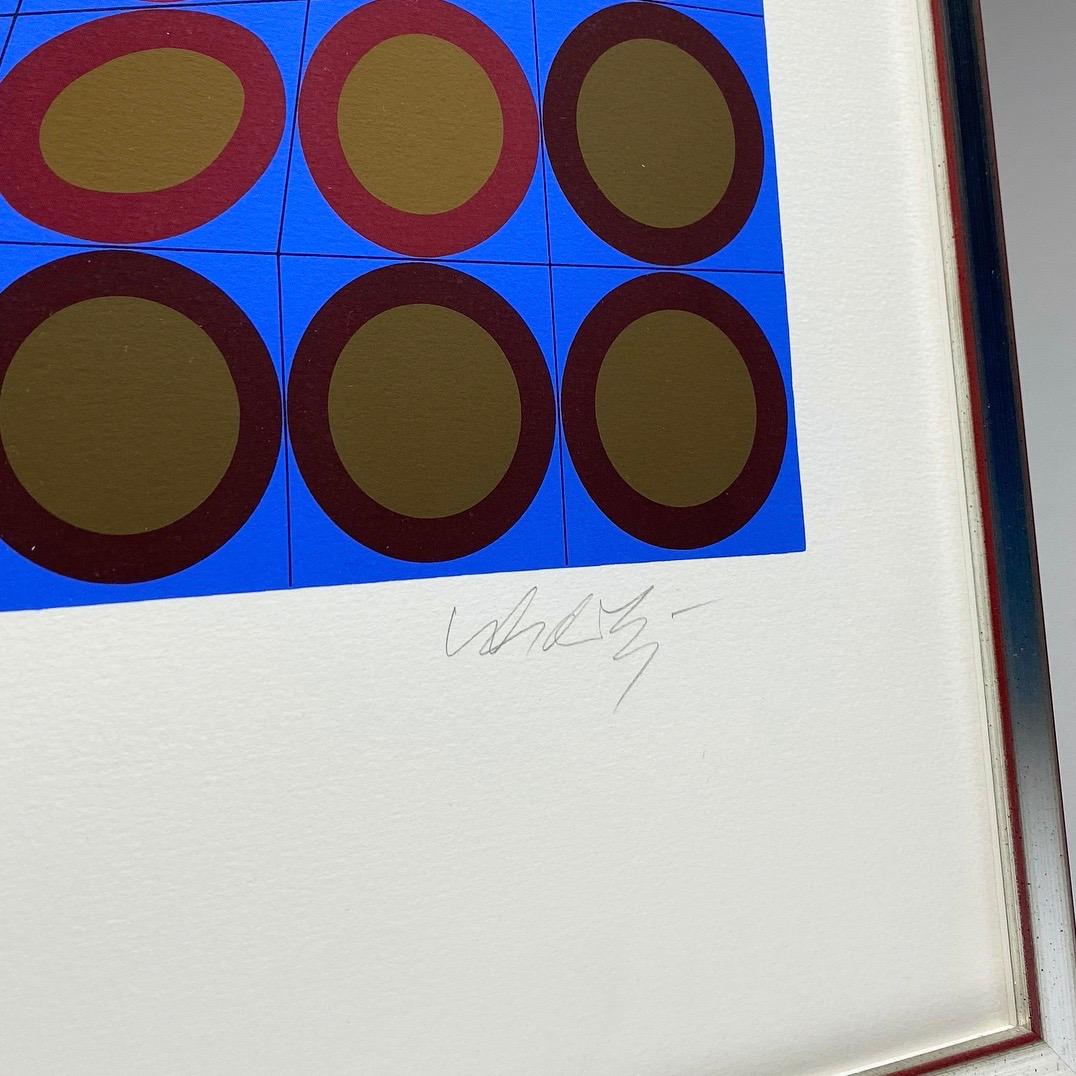 Fin du 20e siècle Tirage sérigraphié Tri-Vega signé et numéroté par Victor Vasarely 1975