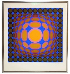 Tri-Vega Silk Screen Print Signed and Numbered by Victor Vasarely 1975