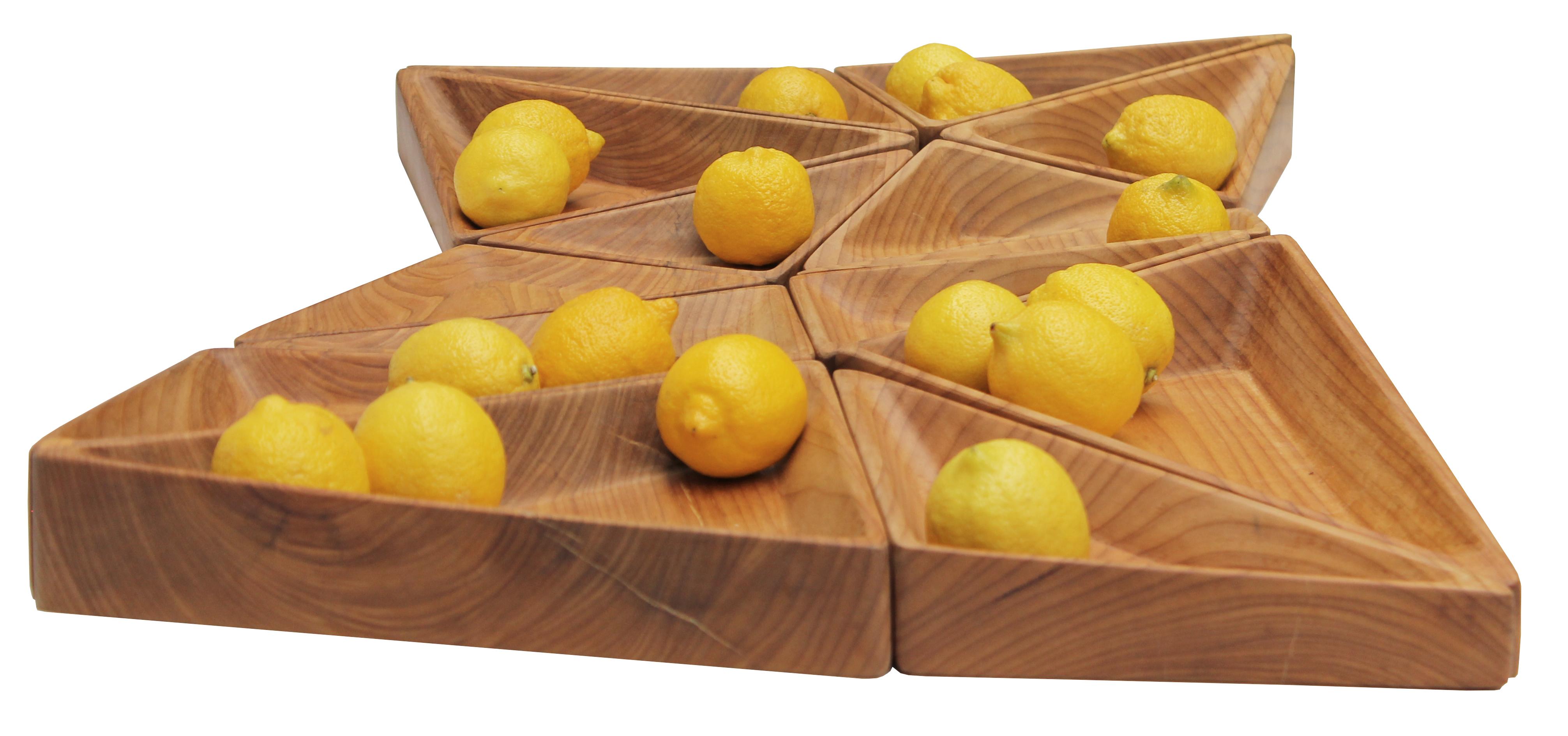 Brazilian TRI, Wood Centerpiece, Contemporary Fruit Bowl 'KIT with 14 pieces' For Sale