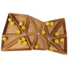 TRI, Wood Centerpiece, Contemporary Fruit Bowl 'KIT with 14 pieces'