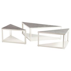 Tri-Zone Table, Modern Marble Triple Centre Table
