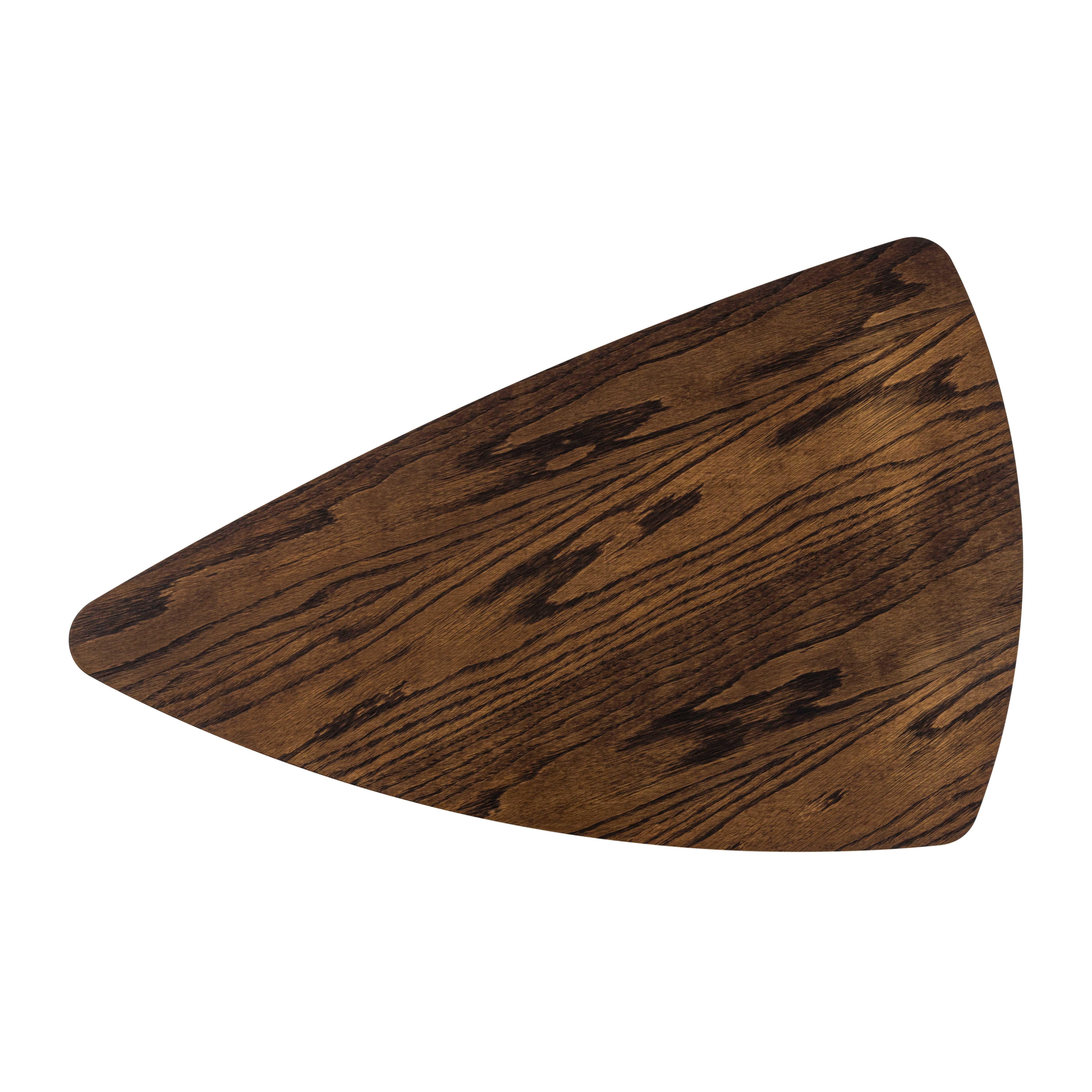 Modern Dark Oak 27-Inch Top Customizable Coffee Table with Black Base, Tria Line For Sale