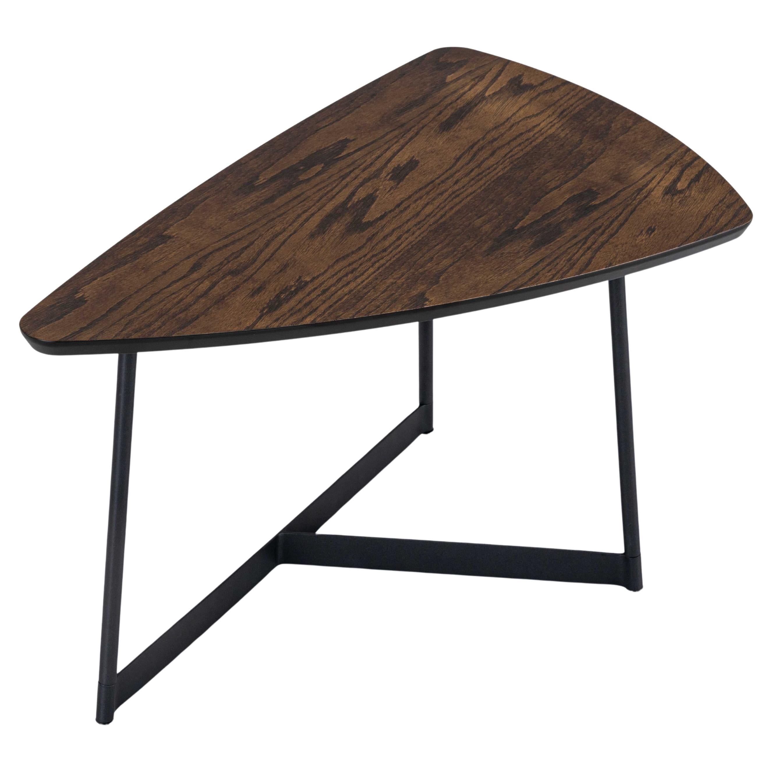 Dark Oak 27-Inch Top Customizable Coffee Table with Black Base, Tria Line