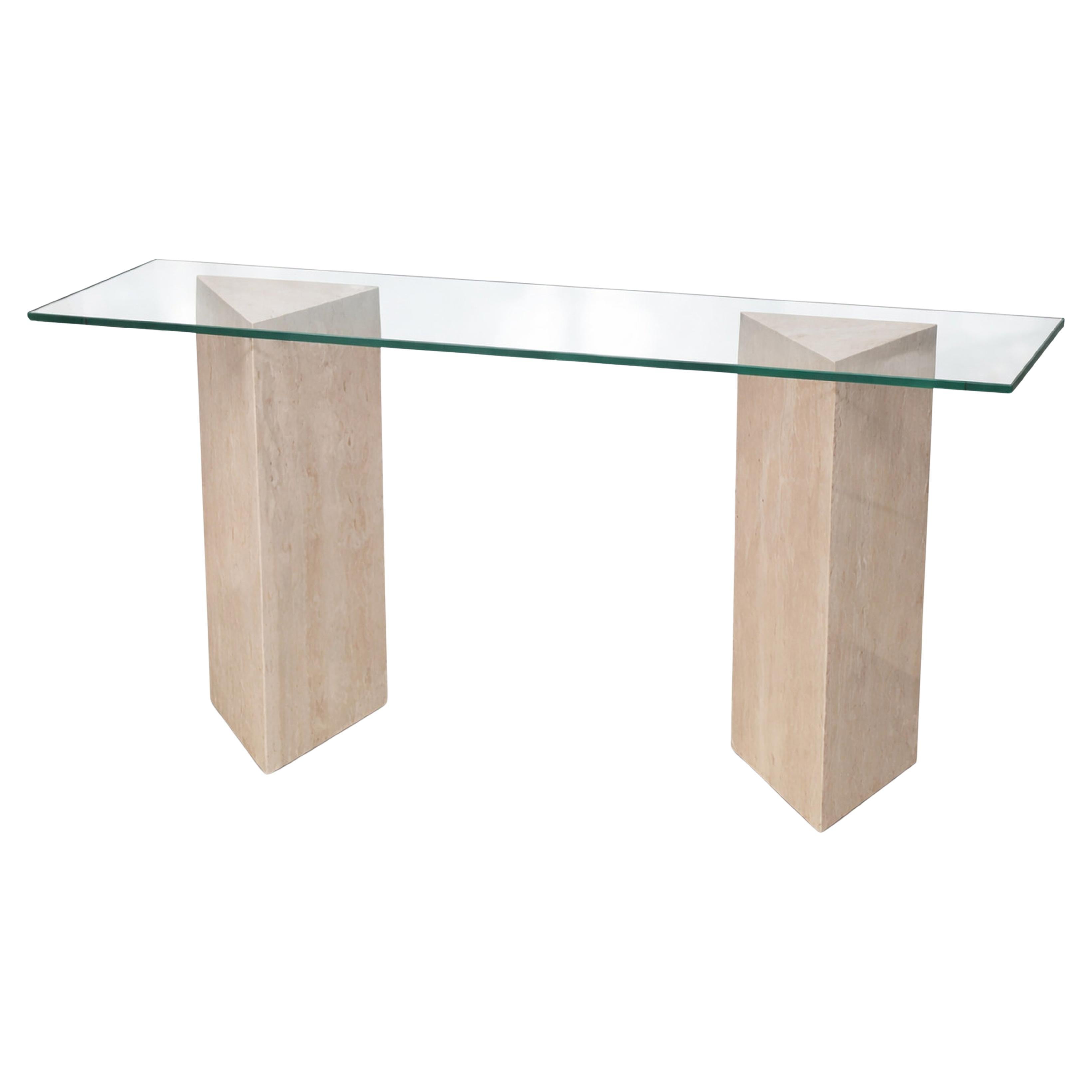 Tria Console Table Italian Travertine Marble MidCentury 1999 Modern Design Spain