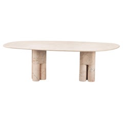 Tria Irregular Pink Portugal Marble Dining Table by L. Bozzoli