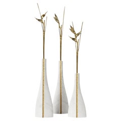 Tria Monumental White Marble Sculpture for Refined Interiors