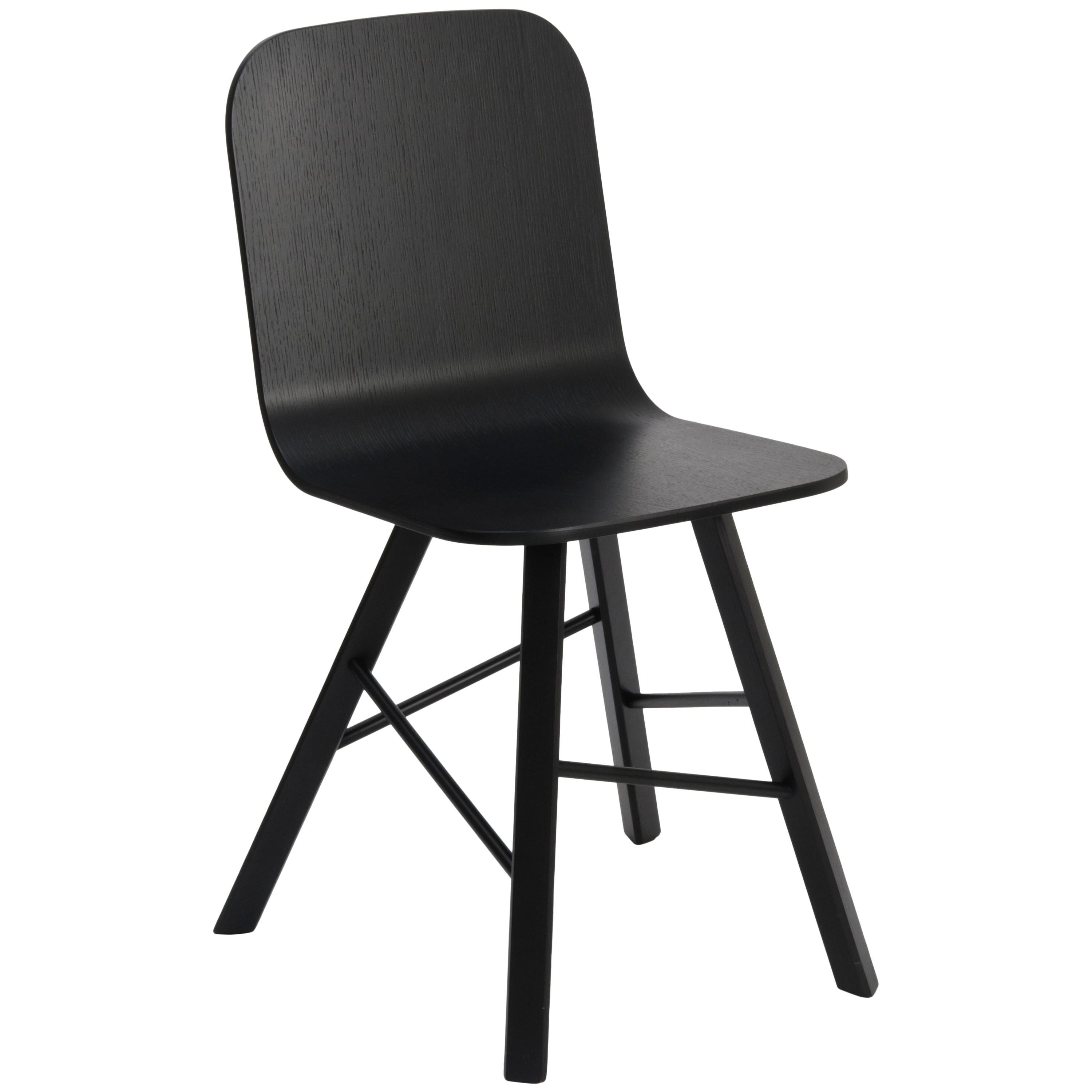 Tria Simple Chair, Black Oak, Minimalist Design Icon Inspired to Graphic Art