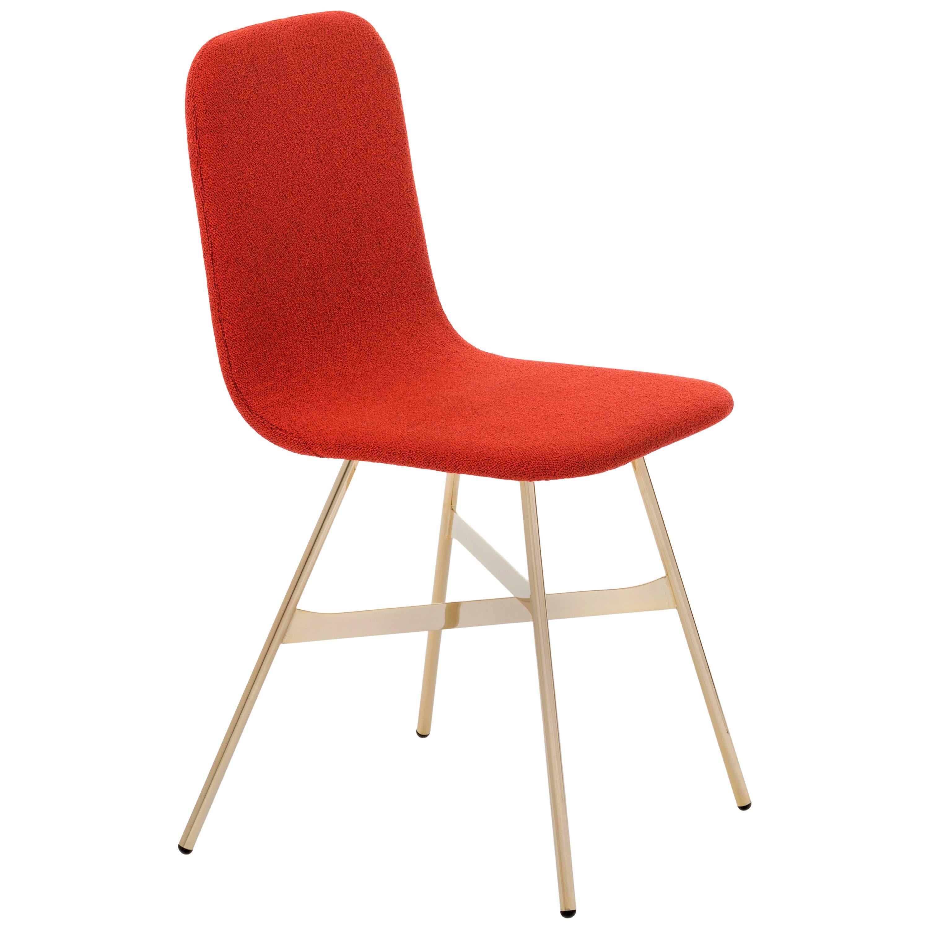 Tria Simple Chair, Golden Legs, Minimalist Design Icon Inspired to Graphic Art