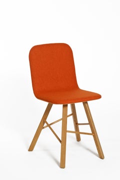 Silla Tria Simple Asiento Tapizado Roble y Verde by Colé, Minimalista